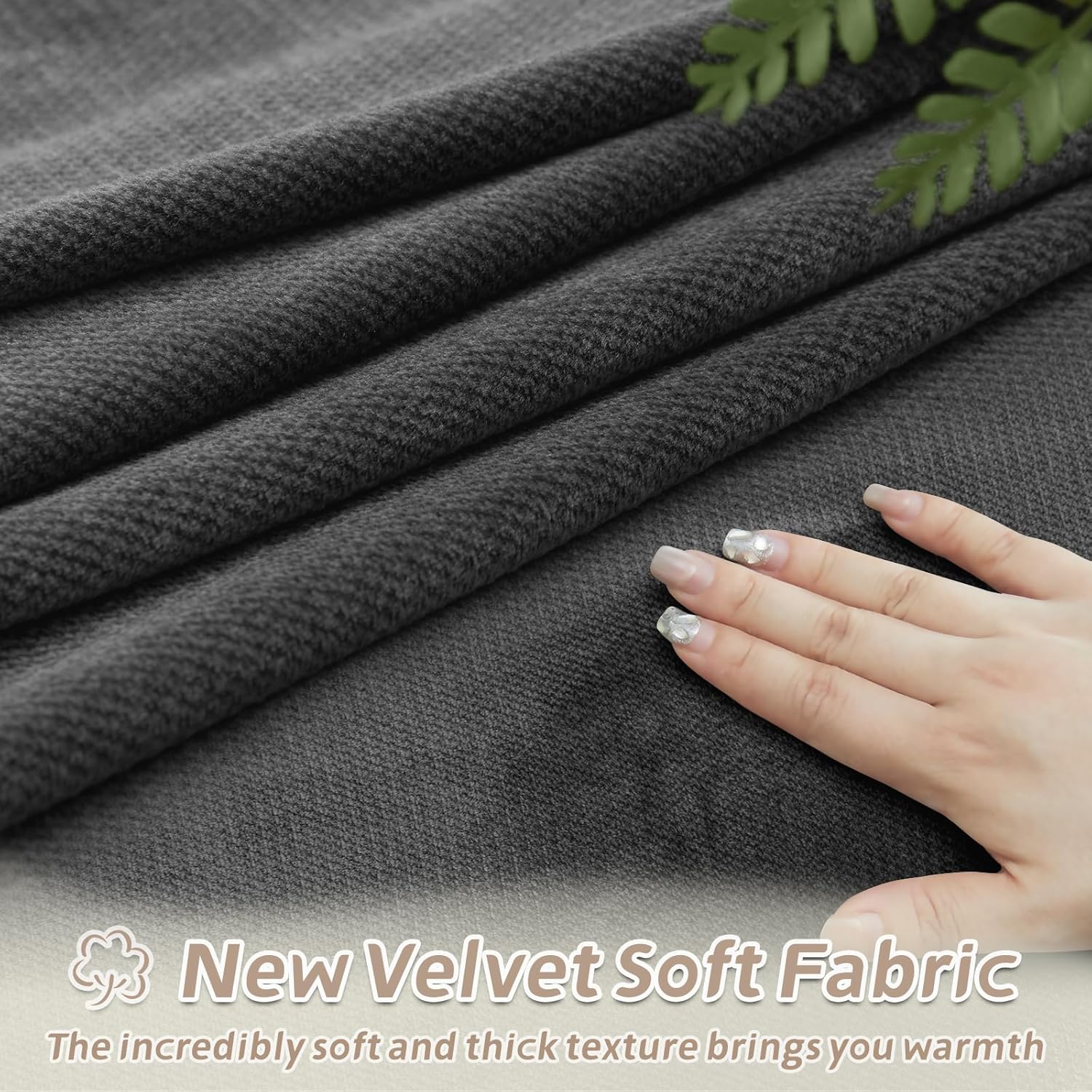 Arfntevss Sectional Recliner Couch Covers Velvet Washable Corner Sectional Sofa Cover for Reclining Stretch Soft Thick L Shape Recliner Slipcover Set (5 Seat with 1 Console Cover, Charcoal Gray)