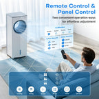 Windowless Portable Air Conditioner, 30" Evaporative Air Cooler w/Dual Tanks for 24H Cooling, 4 Modes & 3 Speeds, 28FT Remote&Timer, 360° Rotation Swamp Cooler Air Conditioner for Bedroom