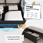 Lift Up Storage Bed Full, Bed Frame Full Size with Charging Station & Led Lights, Upholstered Storage Bed with Wingback 2-Tier Bookcase Headboard, Hydraulic Lift, No Box Spring Needed,Black | lift up bed, breathable material
