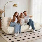 Bean Bag Chair, 3 Seater Fireside Chair, Giant Bean Bag Chairs for Adults, Lazy Large Floor Bean Bag Sofa for Living Room, Bedroom, Dorm, Office(Beige)
