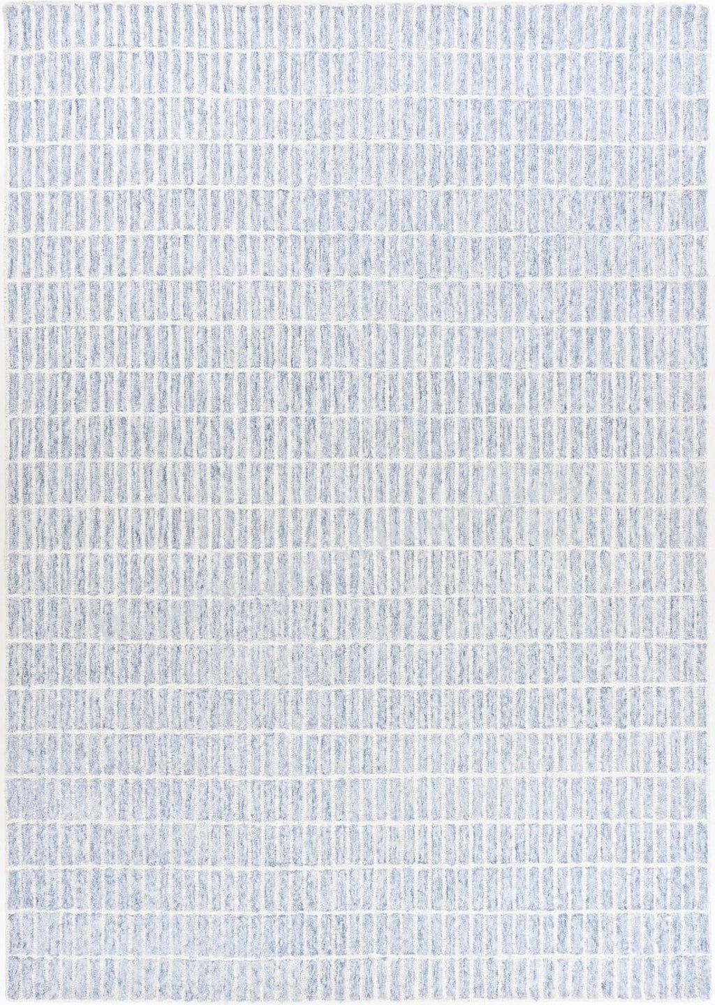 Hand-Tufted 100% Wool Area Rug – Unique Modern Geometric Grid Pattern, Soft Plush Textured Carpet for Living Room, Bedroom, Dining Room & Entryway (Blue, 8' x 10')