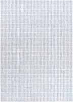 Hand-Tufted 100% Wool Area Rug – Unique Modern Geometric Grid Pattern, Soft Plush Textured Carpet for Living Room, Bedroom, Dining Room & Entryway (Blue, 8' x 10')
