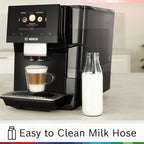 Bosch 800 Series Fully Automatic Espresso and Coffee Machine – 35 Drinks, Cold Brew, Double Cup, Milk Hose, Ceramic Grinder, Smart Features, in Black TPU60309