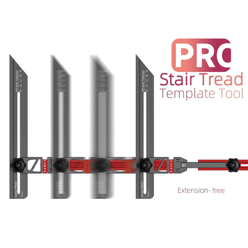 Stair Tread Template Tool - Upgrade Stair Tread Tool, Stair Measuring Tool, Stair Template, Stair Scribe Tool for Stair Measurement Tool, Shelf Project Layout (Red-Gray)