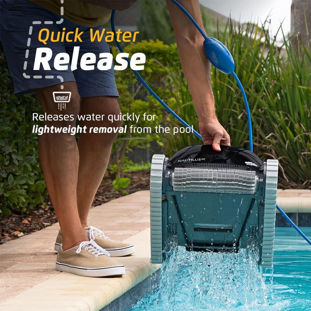 Dolphin Nautilus CC Automatic Robotic Pool Vacuum Cleaner  Wall Climbing Scrubber Brush  Top Load Filter Access  Ideal for Above/In-Ground Pools up to 33 FT in Length