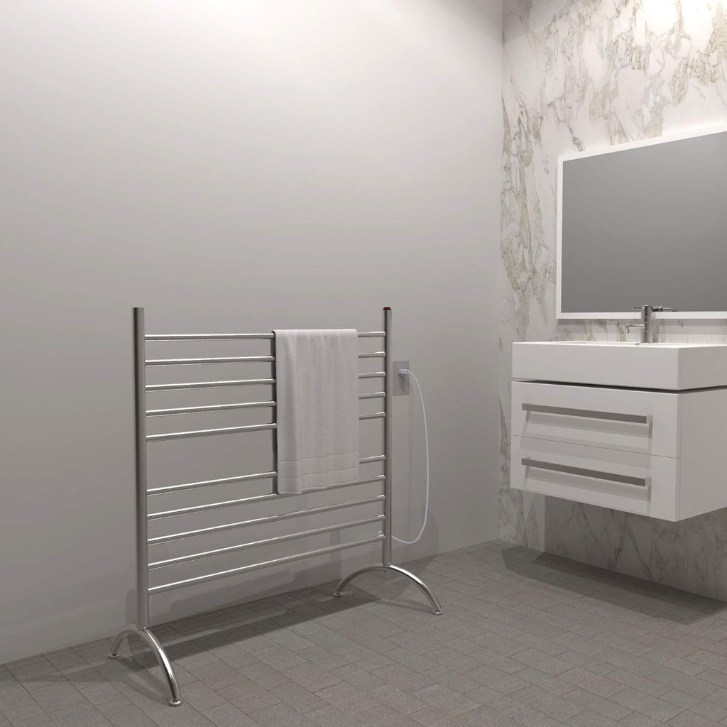 Amba Solo 33" Freestanding 10 Bar Towel Warmer in Brushed