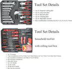 Campfun 899-Piece Household Tool Set with Complete Hand Tools, Mechanic Toolbox Set with Rolling Case, Tool Set for Home/Auto Repair, White