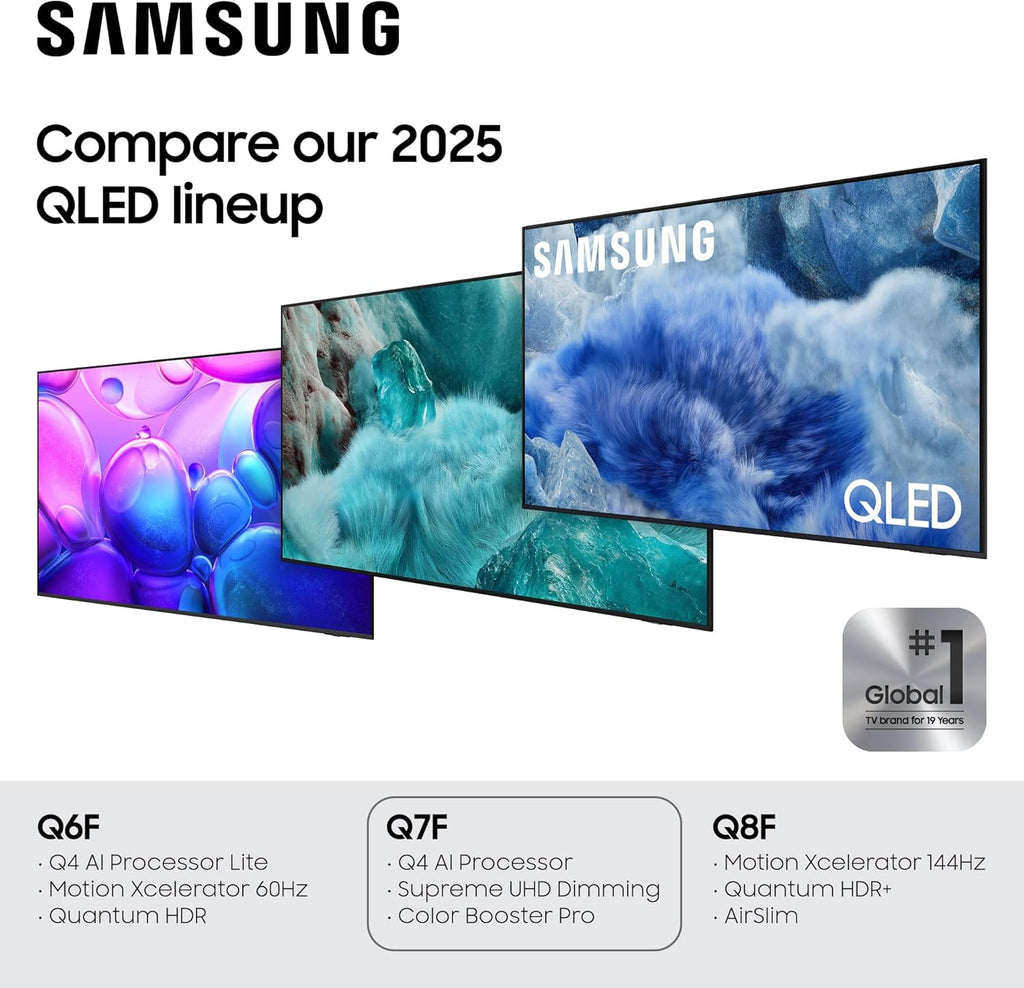 Samsung 55-Inch Class QLED Q7F Series Samsung Vision AI Smart TV (2025 Model  55Q7F) Quantum HDR  Object Tracking Sound Lite  Q4 AI Gen1 Processor  4K upscaling  Gaming Hub  Alexa Built-in