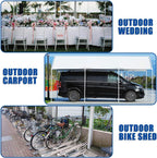 FDW 10'x20' Heavy Duty Galvanized Carport Waterproof Canopy Tent with Anchor Kit, Open-Sided Design for Cars and Outdoor Use