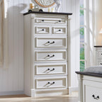 Farmhouse 7 Drawers Dresser for Bedroom, 57" Tall Dressers & Chests of Drawers w/Roman Column, Large Storage Dressers Organizer for Bedroom, Hallway, Living Room, White