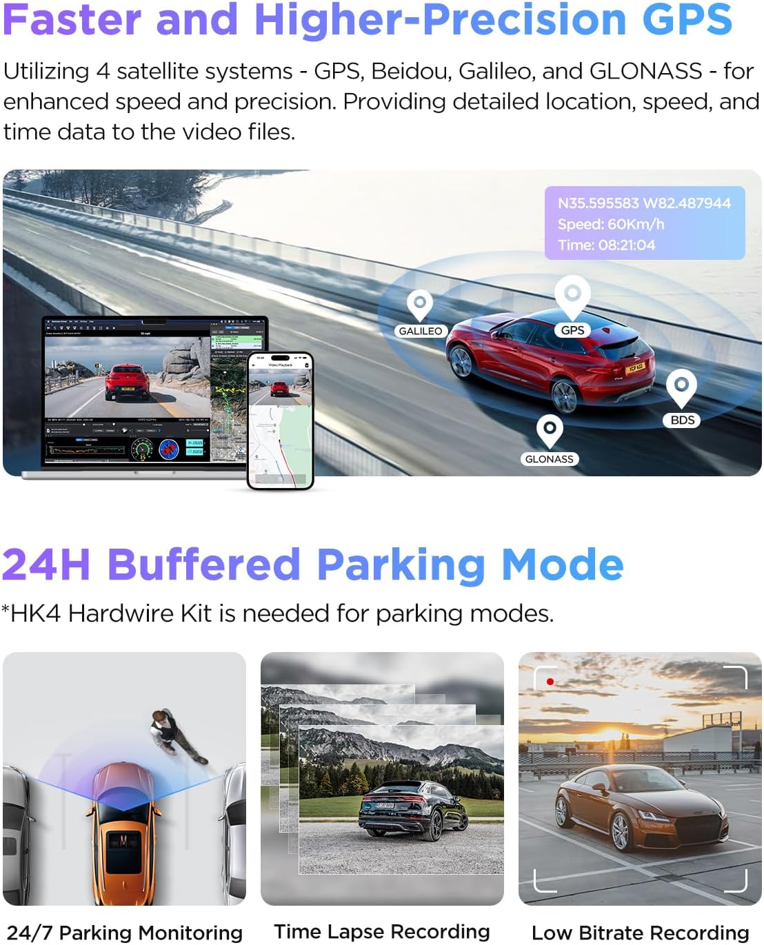 VIOFO A229 Pro 3 Channel 4K HDR Dash Cam  Dual STARVIS 2 Sensors IMX678 & IMX675  4K+2K+1080P Front Inside and Rear Triple Car Camera  5GHz WiFi GPS  Voice Control  24H Parking Mode