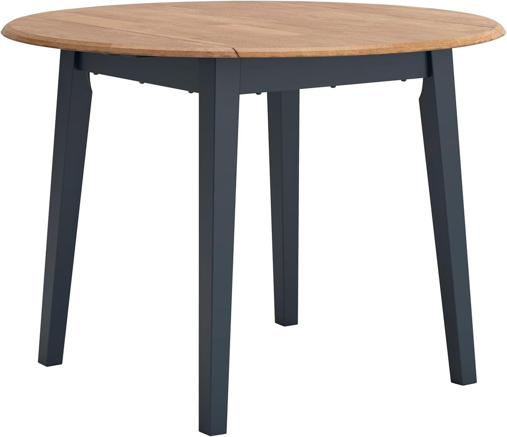 Signature Design by Ashley Gesthaven Modern Dining Drop Leaf Table with 4 Legs, Light Brown & Blue