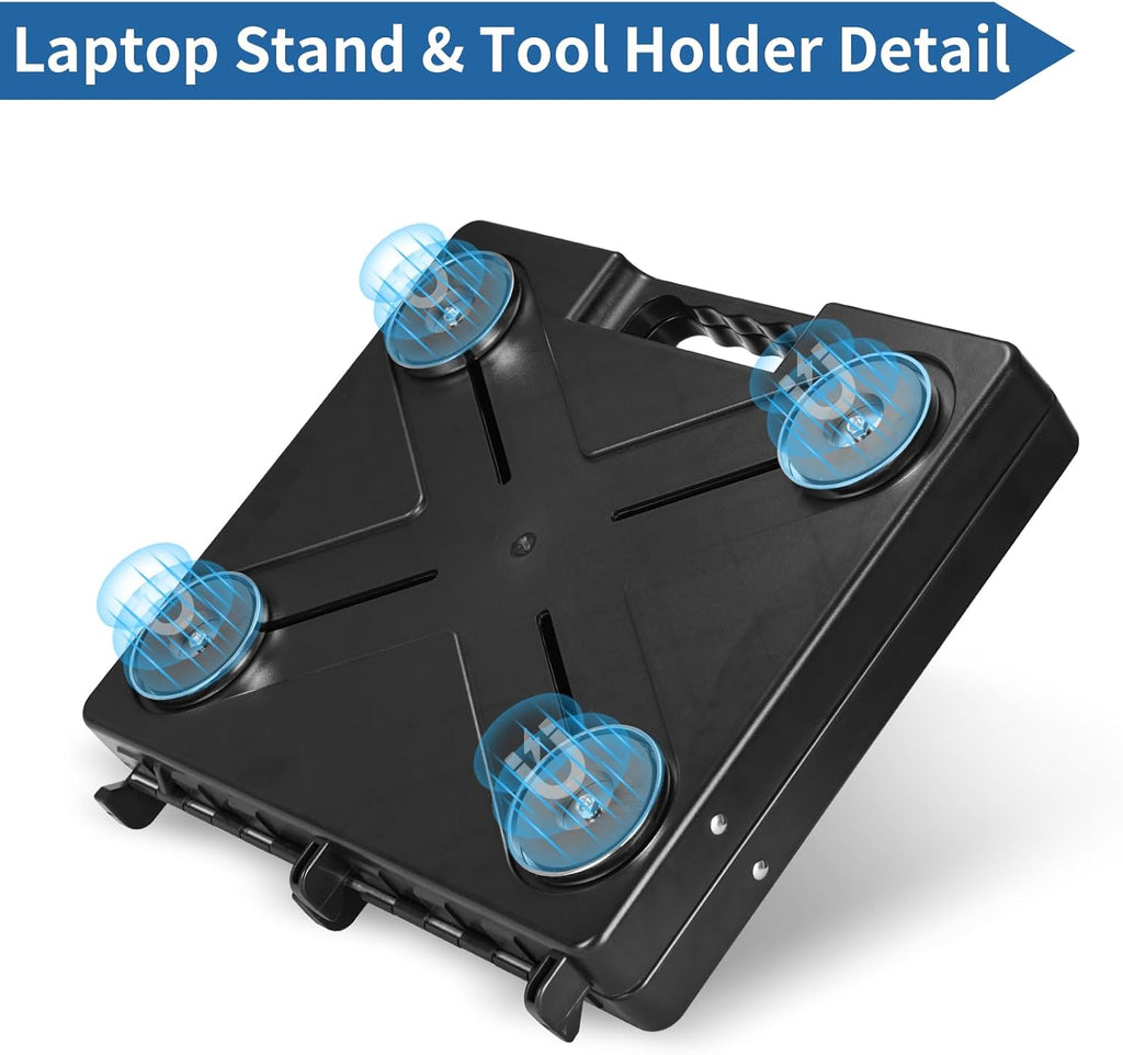 Magnetic Toolbox, Magnetic Laptop Stand Portable Workstation with Magnets, Rated at 45 Pounds Hands-Free Utility Shelf for Attaches to Flat Steel Surface HVAC, Trucks, Walls, Poles etc