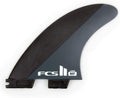 FCS II Mick Fanning Neo Carbon Large Tri Fins - Black / Charcoal | Designed for Power, Speed, & Quick Response, Ideal for Open Face, Down-The-Line Waves & Point and Reef Breaks