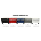 46-in W x 24.5-in D 9-Drawer Mobile Workbench with Hardwood Top and Power Station  Gloss Black