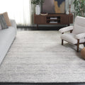 SAFAVIEH Metro Collection Area Rug - 9' x 12', Dark Grey & Ivory, Handmade Wool, Ideal for High Traffic Areas in Living Room, Bedroom (MET999H)