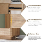 ACCOHOHO Modern 6 Drawer Dresser for Bedroom, 52" Wide Wooden Dressers with Large Storage,Handleless Chest of Drawers TV Stand for Living Room & Hallway, Curved Profile Design,Natural Oak