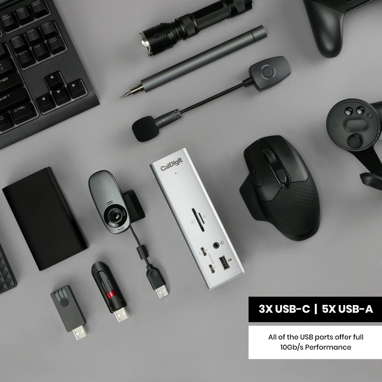 CalDigit TS4  18-in-1 Thunderbolt 4 Docking Station  98W Charging  3* TBT4 (40Gb/s)  3* USB-C + 5* USB-A (10Gb/s)  2.5GbE LAN  1*8K@30Hz or 2*6K@60Hz Displays  Mac/Windows/Chrome  0.8m Certified Cable