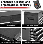 AirWire Tool Chest,5-Drawer Rolling Tool Storage Cabinet with Enhanced Packaging, Detachable Top Tool Box, Metal Tool Cart for Garage Workshop,Black, ATC001BK