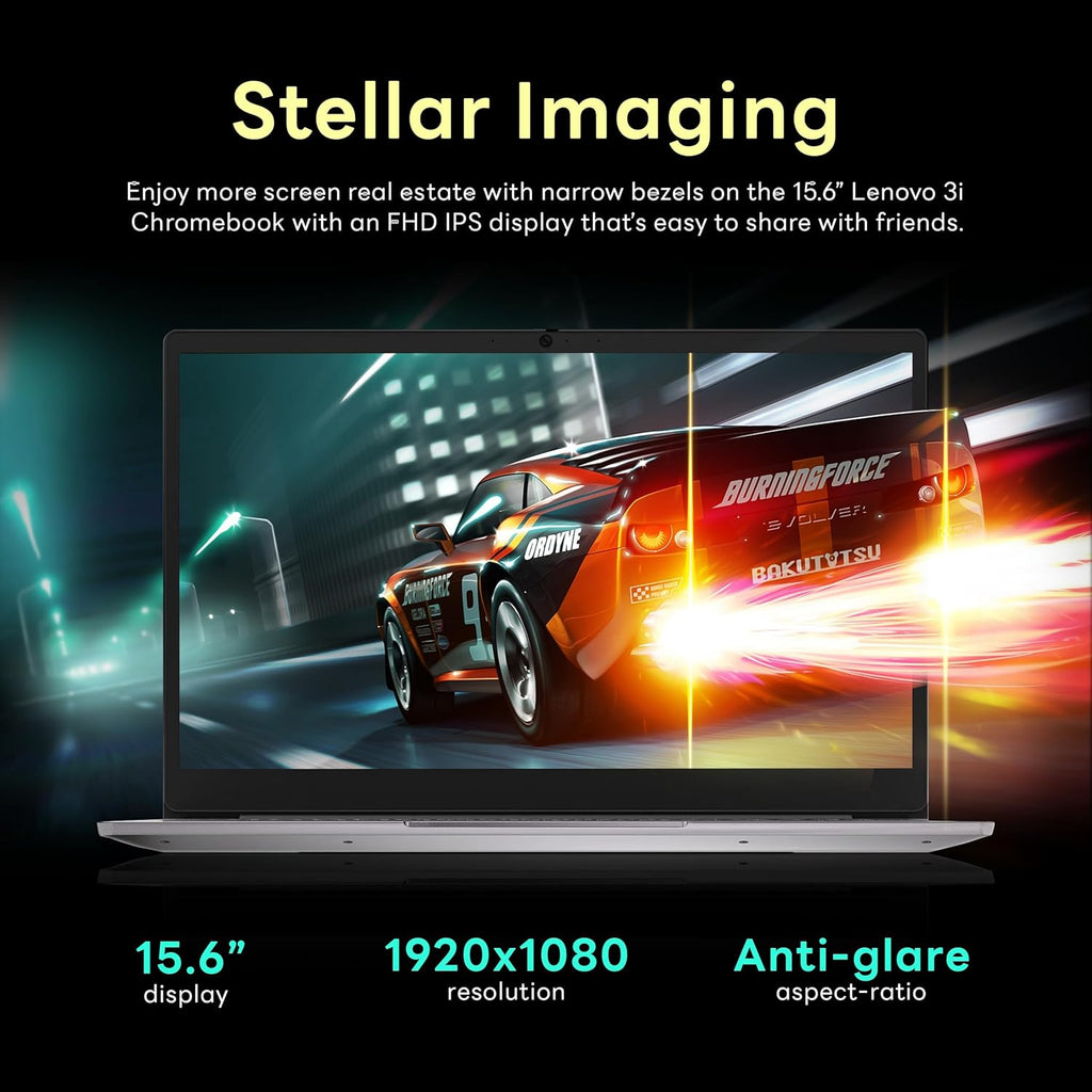Lenovo Ideapad 3 15.6" FHD Chromebook  Intel Celeron N4500  4GB RAM  224GB Storage (64GB SSD+160GB Docking Station Set)  ‎Intel UHD Graphics  Full Size Keyboard  Chrome OS  Artic Gray