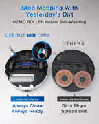 ECOVACS DEEBOT T80 Omni Robot Vacuum and Mop, Instant Self-Cleaning OZMO Roller Mop, TruEdge Deep Cleaning, AI Navigation, 18,000Pa Suction and ZeroTangle 3.0 for Pets and Carpets