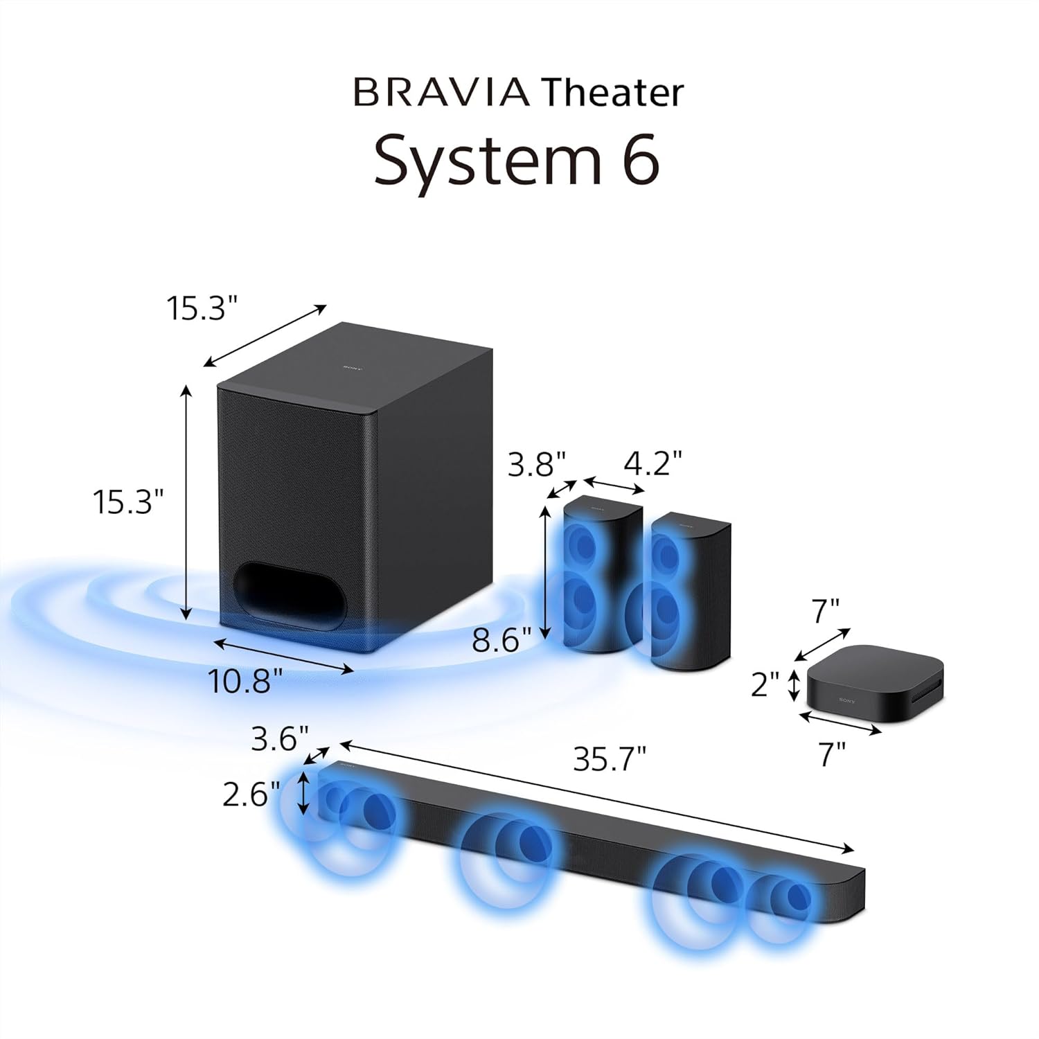 Sony BRAVIA 2 II 75-Inch 4K Ultra HD Smart TV (K-75S20M2) with BRAVIA Theater System 6 5.1ch Home Theater Sound Bar Bundle