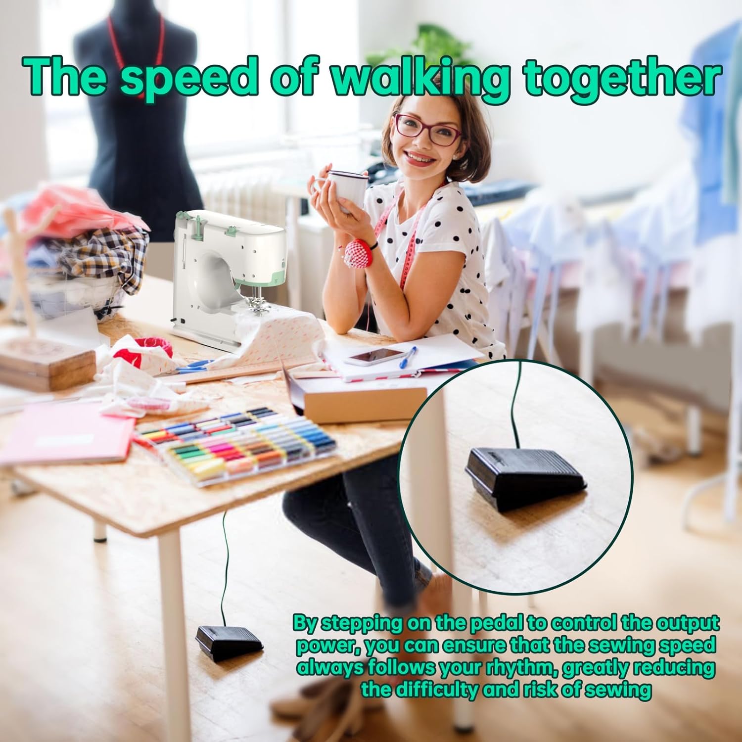Sewing Machine for Beginners,16 Strings of Weaving Dreams,Double Needle Sewing Machine for Adults,Adjustable Sewing Speed,Suitable for Daily Sewing at Home (New).