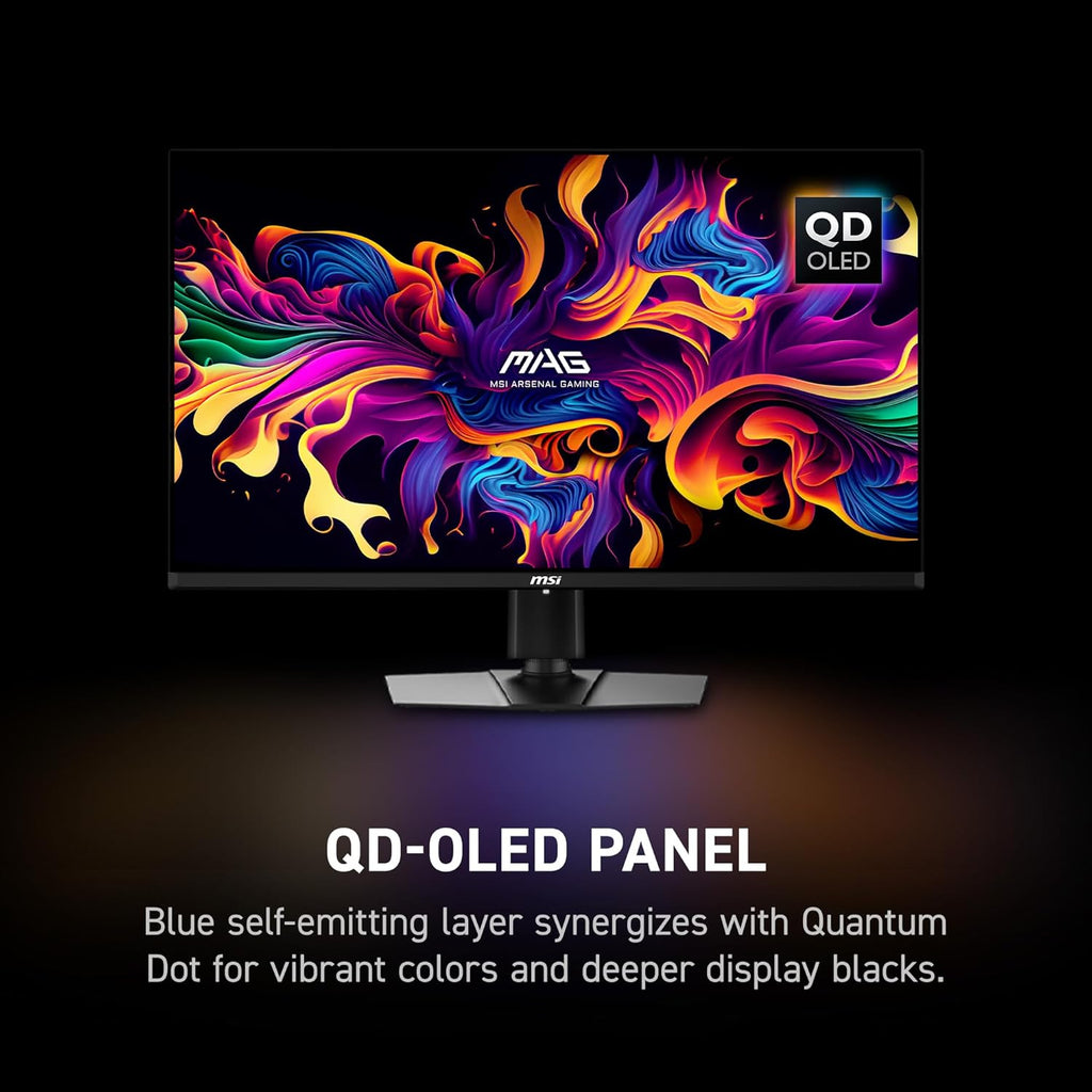 msi MAG 321UP QD-OLED 32-inch QD-OLED 3840 x 2160 (UHD) Computer Monitor  165Hz  Adaptive-Sync  HDMI  Display Port  VGA Port  VESA Mountable  Tilt  Height Adjustable  Speaker  0.03ms  Black
