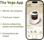 Vego Kitchen Composter, 4L Electric Composter Countertop 5 Modes Weight-Based Smart Compost Bin with App Odorless Auto-Cleaning Food Waste Compost Machine Indoor, White