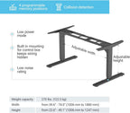PROGRESSIVE AUTOMATIONS Electric Standing Desk Frame Dual Motor. Adjustable Height and Width, 3 Stages Legs for sit Stand Home Office desks suites Tops from 48" to 73" FLT-02 Black