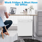 Electactic 1.6 Cu.ft Mini Fridge with Freezer, Compact Single Reversible Door Refrigerator, Adjustable Thermostat, Ultra Quiet, Energy Efficient for Office, Dorm, Bedroom, Apartment -White