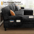 KKL Sectional 112 Inches Sofa Couch - 4 Seater U Shape Convertible Soft Couch with Side Storage for Living Room, Home Sofas with Chaise, Modern Couches for Apartment, Meeting Room Furniture, Bedroom
