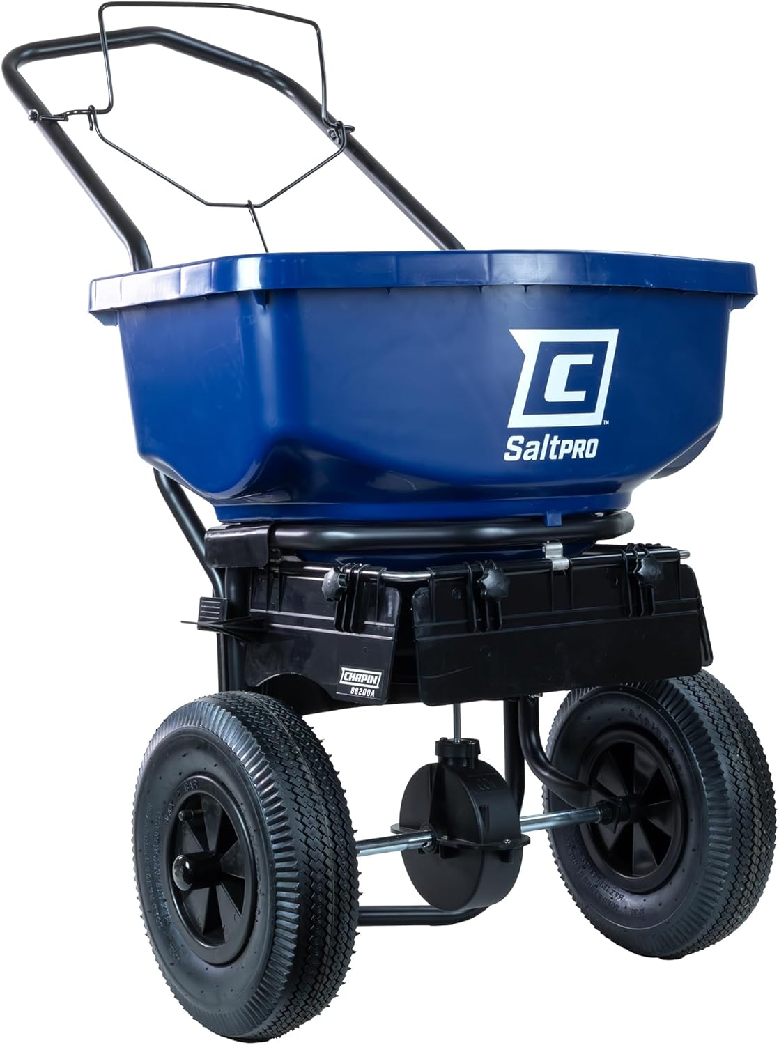 Chapin 88200A Spreader  Salt  Ice Melt  All Season  SaltPro  Walk Behind  Spiked Auger  Adjustable Baffles  12" Tires  Coated Steel Frame  Enclosed Gears  Weather-Resistant  Rain Cover  80Lbs