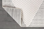 Modern Micro Loop Indoor Area Rugs for Living Room Bedroom Kitchen Geometric Triangle White 9x12 Luxury Durable Low and High Pile Non-Shedding Stain Resistant Soft Area Carpet 9 x 12