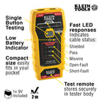 Klein Tools 80085 VDV LAN Cable and Wire Tester Kit for Klein Pass-Thu RJ45 Modular Data Plugs, 6-Piece