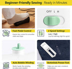 Mini Sewing Machine, 16 Stitches Dual Speed Portable Sewing Machine, Double Needle & Thread with Foot Pedal, LED Light and Sewing Kit, Easy to Use for Beginners, DIY Craft & Clothing Repair