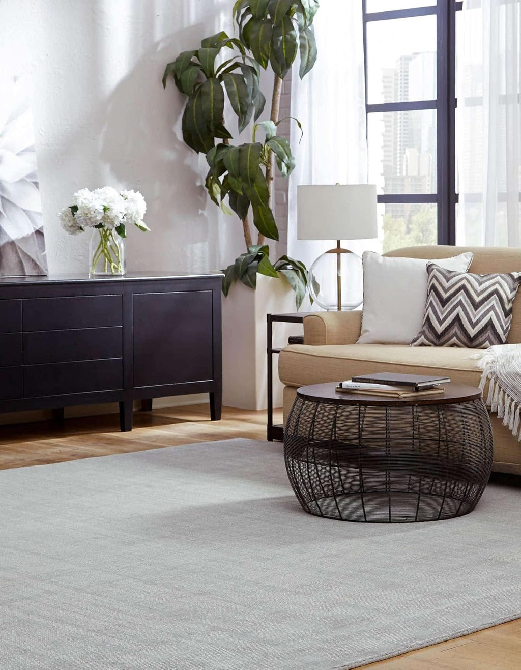 Unique Loom English Manor Collection Area Rug - Farmhouse (10' Square, Grey Manor/ Ivory)