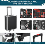 800-Piece Mechanics Tool Set with Rolling Aluminum Case, Complete Socket & Wrench Kit with Hand Tools, Portable Garage Tool Box for Auto Repair, Home Maintenance, DIY Projects & Garden Work