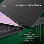 acer Chromebook Plus 515 Laptop with Google AI – 15.6" Full HD 1920 x 1080 IPS Touch Display | Intel Core i3-1305U | 8GB LPDDR5X | 256GB SSD | Wi-Fi 6E | FHD Camera | Chrome OS | CB515-2HT-33M4