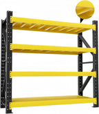 5000LBS Heavy Duty Storage Shelves, 78.74” W Adjustable Metal Garage Shelving Units, Industrial Shelving for Warehouse & Commercial Storage (Blue and Orange(Yellow and Black, W78.74*D23.62*H78.74)