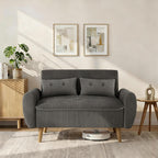 Shintenchi Small Modern Loveseat Couch Sofa, Mid Century Fabric Upholstered 2-Seat Sofa Couch Love Seats Furniture for Small Space, Dark Grey