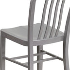 Flash Furniture Commercial Grade Silver Metal Indoor-Outdoor Chair