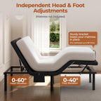 Yaheetech Twin XL Adjustable Bed Frame,w/Wireless Remote,Massage Function,Nightlight,4 Height-Adjustable Legs,Head & Foot Incline,USB Ports,Easy Assembly(3-Step)