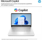 HP 14" Laptop 2025 Business Student Slim Computer  Lifetime MS Office  Copilot AI  Quad-Core Intel CPU  16GB RAM  628GB Storage (128GB UFS+500GB Ext)  MarxsolAccessory  Wi-Fi 6  Win 11 Pro  Silver