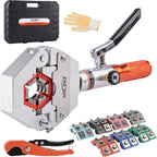 HZLZRZ Hydraulic AC Hose Crimper Kit - Manual A/C Hose Crimping Tool for BH Air Conditioner Hose & Beadlock Fittings, Includes 7 Dies for AC Repairs and Automotive HVAC (RZ-7842)
