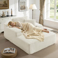 67.5 Inch Oversized Indoor Chaise Lounge, Sofa Bed, Living Room Sofa, Corduroy Sofa, Couches for Living Room, Deep Seat Sleeper Couch Reading Chairs (White)