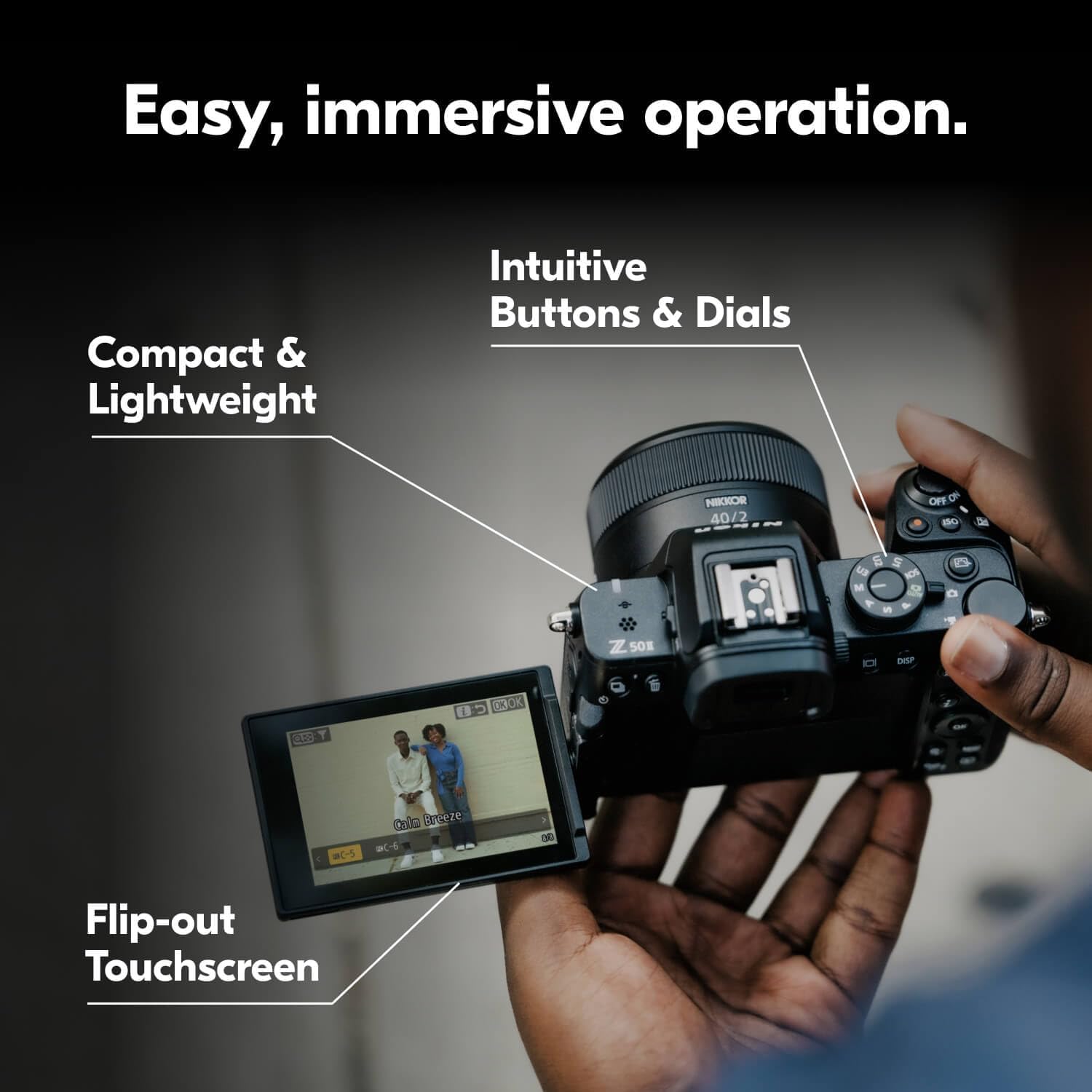Nikon Z50 II with Two Lenses | Compact mirrorless Stills/Video Camera with Easy Color presets and Wireless Photo Sharing | USA Model