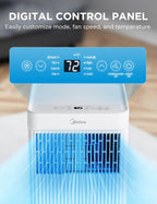 Midea 10,000 BTU ASHRAE (7,100 BTU SACC) Portable Air Conditioner, Smart Control, Cools up to 300 Sq. Ft., with Dehumidifier & Fan mode, Easy- to-use Remote Control & Window Installation Kit Included