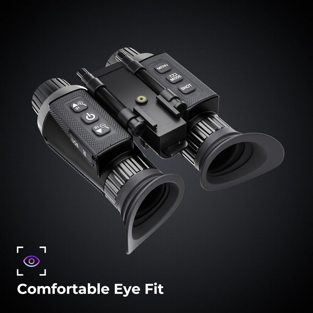 GOYOJO 4K Head-Mounted Night Vision Goggles & Binoculars for Adults – Infrared NVG with Manual Focus & 8X Digital Zoom for Hunting  Camping  and Outdoor Surveillance