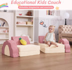 LOAOL Kids Couch 10PCS, Modular Kids Play Couch, Multifunctional Foam Toddler Sofa, Imaginative Convertible Play Sofa for Playroom(Medium Size)